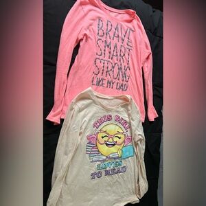 The Children's Place bundle of 2 girls Pink and Cream Long Sleeve Tees
